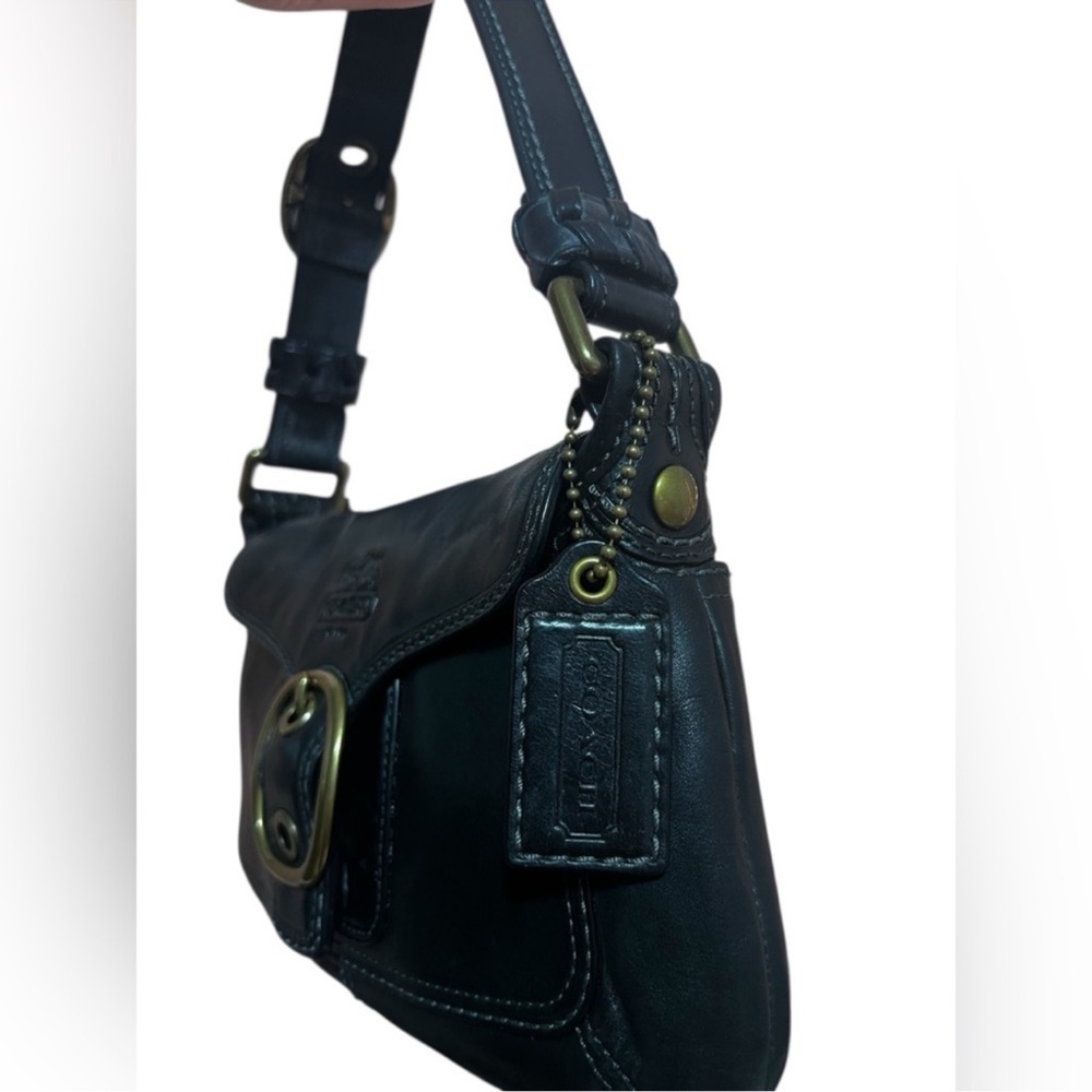 Coach Bleecker Legacy Tattersall Flap Shoulder Bag Black 11427 Y2K vintage EUC - Picture 8 of 16